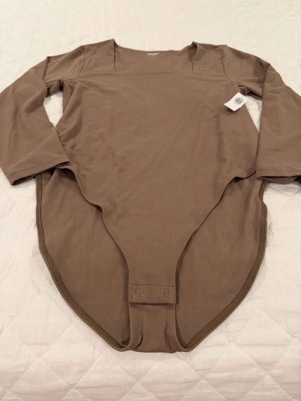 Old Navy Taupe Square-Neck Long Sleeve Bodysuit - Picture 5 of 5